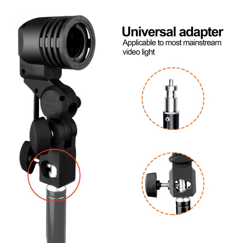 EMART Light Bulb Stand, E26 / E27 AC Socket with Umbrella Lamp Holder, Photography Lighting Mount for Photo Video Studio - 2 Pack - Image 3